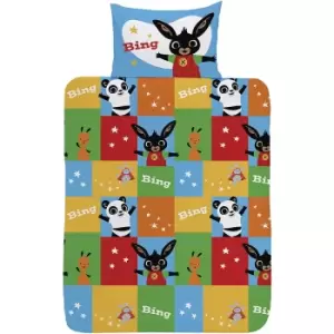 Bing Bunny Childrens/Kids Reversible Patchwork Duvet Cover Set (Toddler) (Multicoloured)