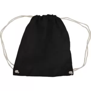 Westford Mill - Cotton Gymsac Bag - 12 Litres (Pack of 2) (One Size) (Black)