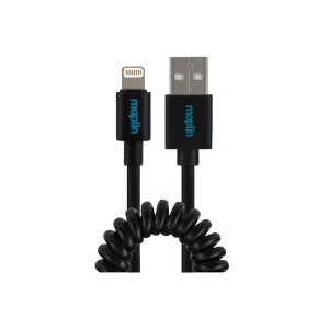 Maplin Premium Lightning Connector Coiled Cable Extending to 1m