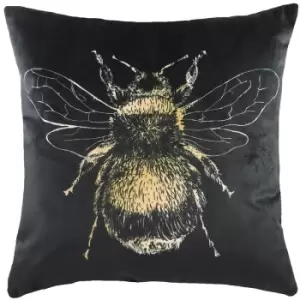 Evans Lichfield Bee Cushion Cover (30cm x 50cm) (Black) - Black