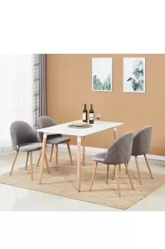 'Lucia Halo' Dining Set with a Table and Chairs Set of 4