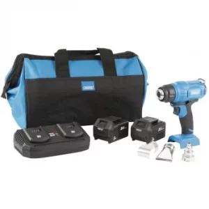 Draper D20 20V Heat Gun Kit (+2 x 3Ah Batteries, Twin Charger and Bag)