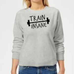 Train Insane Womens Sweatshirt - Grey - 3XL
