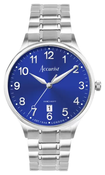 Accurist 73003 Classic Mens Blue Dial Stainless Steel Watch