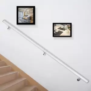 VEVOR Stair Handrail 6ft Length Stair Rail Aluminum Handrails for Stairs 200lbs Load Capacity Stairway Railing Long Steel Pipes Hand Rails for Indoor