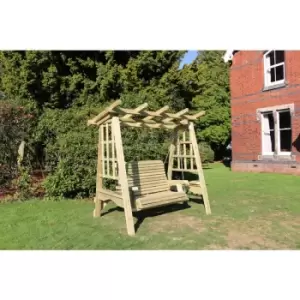 Pergola Swing, wooden garden swinging seat hammock with trellis