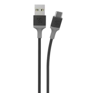 Scosche USB Type C to Type A Charge and Sync Cable - Black, black