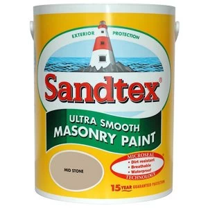 Sandtex Ultra smooth Mid stone Masonry Paint 5L