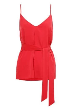 French Connection Dalma Crepe Light Strappy Cami Red