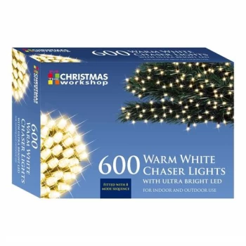 Christmas Workshop Warm White Ultra Bright LED String Chaser Lights - 600 LED