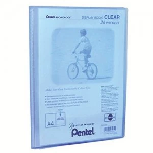 Pentel Recycology A4 Display Book Clear 20Pockets BL PK20
