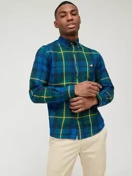 GANT Check Plaid Flannel Shirt - Multi, Dark Green Size M Men
