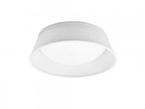 Flush Ceiling LED Cylindrical 32cm Off White 3000K, 120lm, White Acrylic with Ivory White Shade