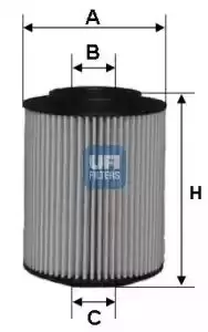UFI 25.028.00 Oil Filter Oil Cartridge