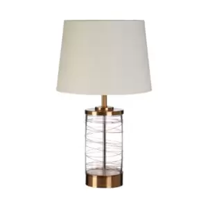 Glass with Gold Contrast and Wrapped Wire Detail Table Lamp