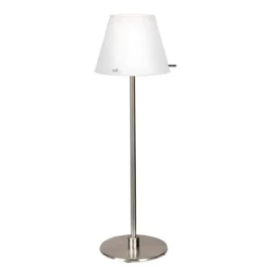 Jin Table Lamp With Round Tapered Shade Satin Nickel