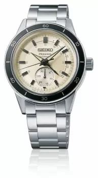 Seiko SSA447J1 Presage Style 60s Ivory Dial Black Bezel Watch