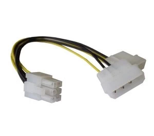 DYNAMODE 4-Pin Molex to 6-Pin PCle Cable - 10cm