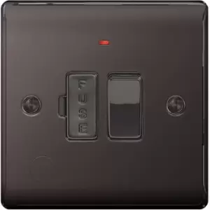 BG Nexus Metal Black Nickel Fused Spur with Power Indicator Switch and Cable Outlet 13A - NBN53