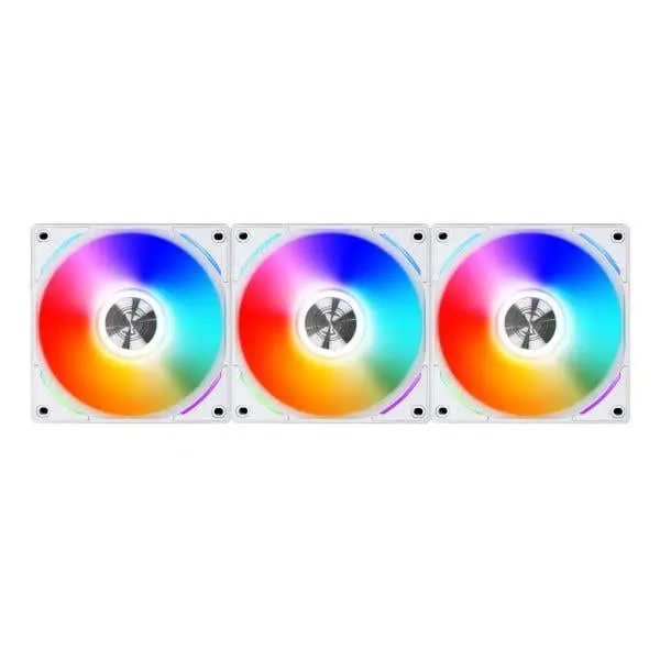 Lian Li UNI AL120 Addressable RGB White 120MM Fan Triple Pack with Controller - UF-AL120-3W