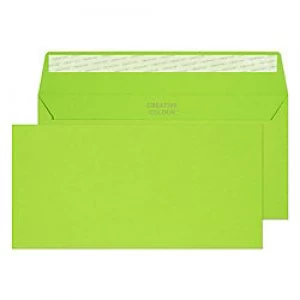 Creative Bright Coloured Envelopes DL+ Peel & Seal 114 x 229mm Plain 120 gsm Lime Green Pack of 500