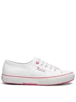 SUPERGA 2750 Barbie Classic Plimsoll - White/Pink, White, Size 7, Women