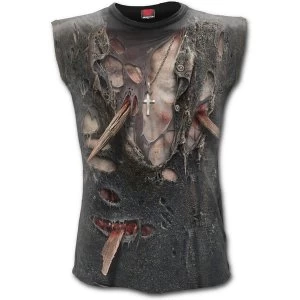 Zombie Wrap Allover Sleeveles Sleeveles Mens Medium T-Shirt - Black