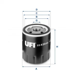2343900 UFI Oil Filter Oil Spin-On