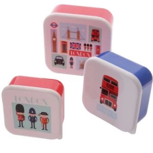 Fun London Design Set of 3 Plastic Lunch Boxes