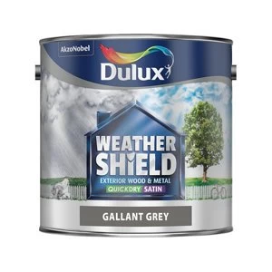 Dulux Weathershield Exterior Quick Dry Gallant Grey Satin Paint 2.5L
