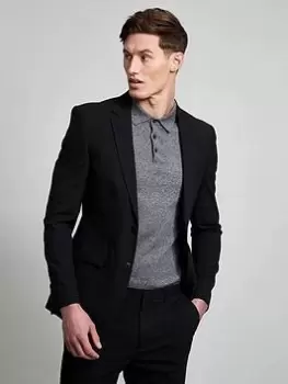 Burton Menswear London Burton Slim Fit Black Essential Jacket, Black, Size 42, Length Long, Men