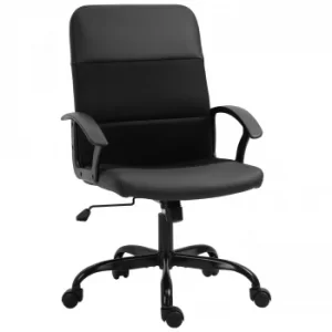 Vinsetto Swivel Office Chair Desk Chair Tilt Function With Adjustable Height 5 Wheels PVC Mesh Upholstery