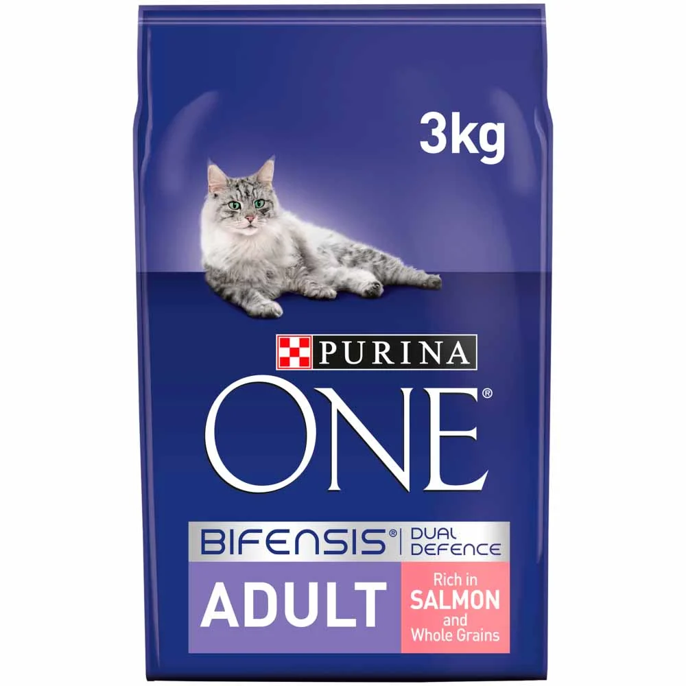 Purina ONE Adult Dry Cat Food Salmon and Wholegrain 3kg