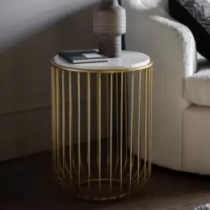 Gallery Interiors Deonte Side Table Gold