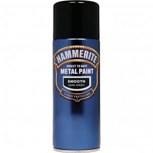 Hammerite Smooth Finish Aerosol Metal Paint Dark Green 400ml