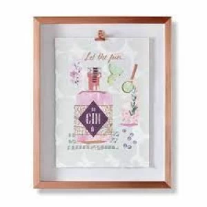 Art For The Home Let The Fun Be Gin Card, MDF Frame