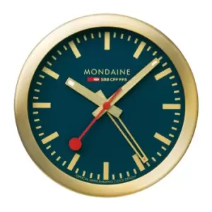 Mondaine Gold-Tone Case Deep Ocean Blue Table and Alarm Clock A997.MCAL.46SBG
