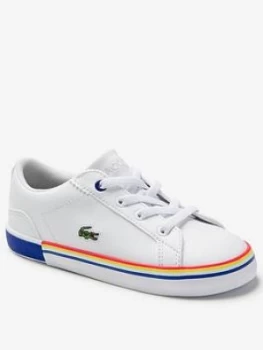 Lacoste Boys Infant Lerond 0320 Trainer - White Multi, White/Multi, Size 7 Younger