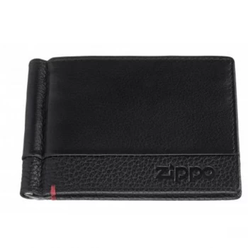 Zippo Black Nappa Leather Money Clip Wallet (11 x 8.2 x 1cm)