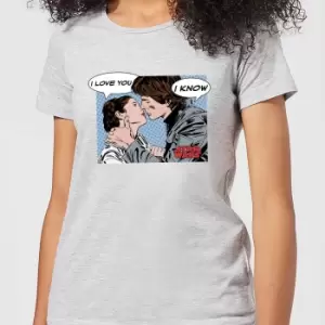Star Wars Leia Han Solo Love Womens T-Shirt - Grey - XS