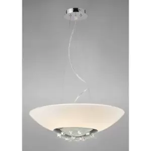 Diyas - Amada pendant lamp 6 Bulbs polished chrome / frosted glass