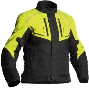Lindstrands Halden Waterproof Ladies Motorcycle Textile Jacket, black-yellow, Size 38 for Women, black-yellow, Size 38 for Women