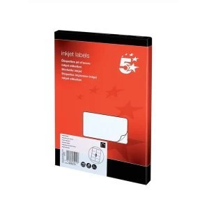 5 Star Office Addressing Labels Inkjet 8 per Sheet 99.1x67.7mm White 800 Labels