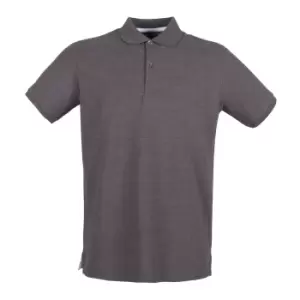 Henbury Mens Modern Fit Cotton Pique Polo Shirt (3XL) (Charcoal)