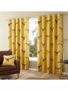 Fusion Pheasant Eyelet Lined Curtains