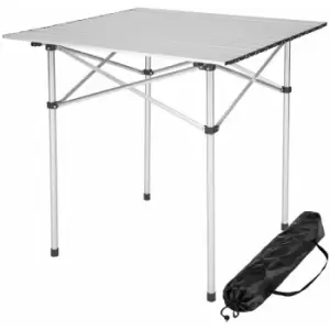 Camping table aluminium 70x70x70cm foldable - folding table, folding camping table, folding picnic table - grey