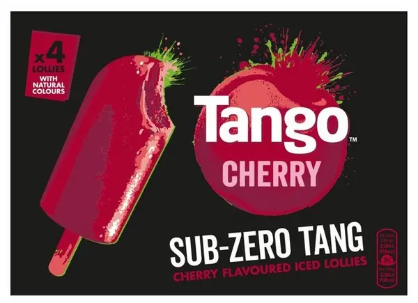 Tango Cherry Sub Zero Tang Lollies 70ml 4x Pieces