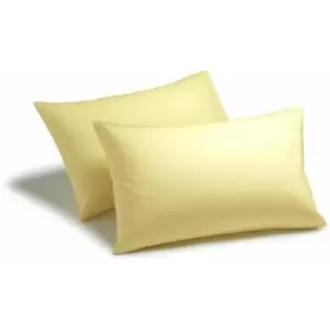 Charlotte Thomas - Poetry Plain Dye 144 Thread Count Combed Yarns Lemon Housewife Pillowcase Pair