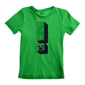 Minecraft - Creeper Exclamation Unisex 7-8 Years T-Shirt - Green