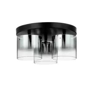 Contemporary LED Shade Cluster Ceiling 5 Light Black, Glass 3000K